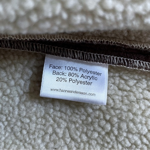 NWT Hanna Andersson Sherpa Jacket Size 90 (US 3) Brown Cozy Fleece Lined Coat - Picture 7 of 7